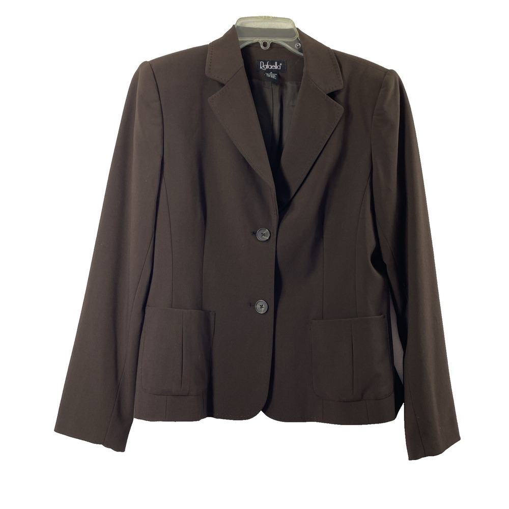 Rafaella Blazer‎ Womens Size 10 Chocolate Brown Academia Button Up Jacket Office